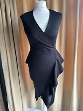 Rachel Roy Midi Black Elegant Zipped Dress Occasion Evening Party fits 8/10