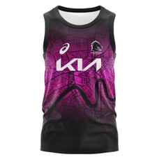 RUGBY MEN's TRAINING SINGLET BRISBANE BRONCOS VEST JERSEY S-5XL PURPLE+BLACK