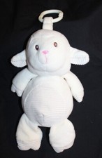 KELLYTOY white lamb plush baby rattle toy with clip