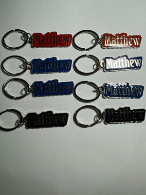 Metal Keychain ''MATTHEW'' with Beautiful Colors