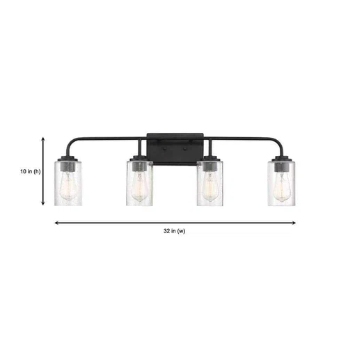Designers Fountain Logan 32 in. 4-Light Matte Black Transitional Wall Sconce - Picture 3 of 8