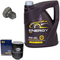 MotoröL Set 5W-30 5 Liter + ÖLfilter SM 108 + Schraube FüR Audi 80 Seat VW Golf