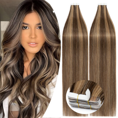 Russian Tape in Human Hair Extensions Invisible Skin Weft Thick