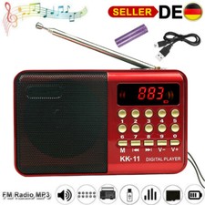 Tragbarer FM Radio Lautsprecher Akku Mini Box Musikbox MP3 Player USB SD Aux DHL