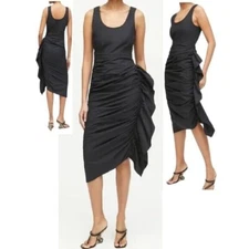 NEW $455 RHODE ELSIE RUCHED BLACK PARTY DRESS SIZE 0
