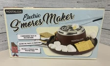 NEW Nostalgia Electric S’mores Maker 4 Surrounding Trays To Hold, Flameless Heat