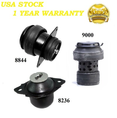 3 PCS FRONT MOTOR & TRANS MOUNT FIT 1995-1999 Volkswagen Golf 2.8L