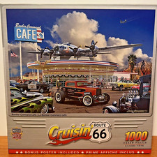 Master Pieces Cruisin' Route 66 Bomber Command Cafe Hot Rods Puzzle 1000 Pcs NEW