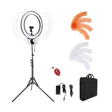 LDGHO 18-Inch Ring Light, 55W Dimmable 5500K Light with 240 LEDs Color Filter...