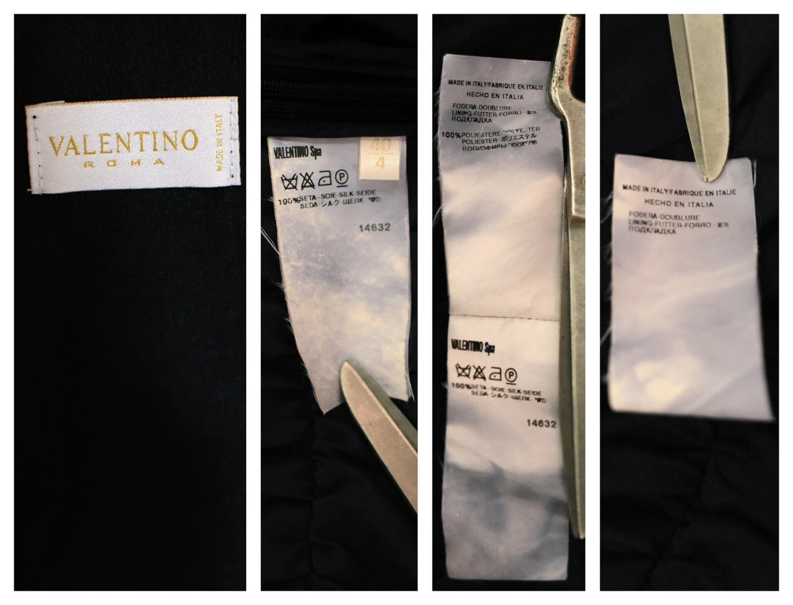 Abito VALENTINO in seta nero con fiocco nero taglia 40 4 S