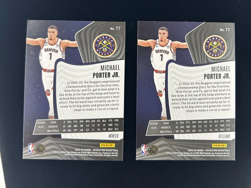 Michael Porter Jr Avalanche & Winter SP 2023-24 Revolution NBA #77 Nuggets - Image 2 of 2