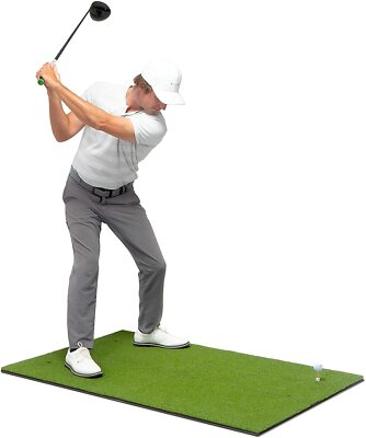 Golfing Turf Mat Artificial Realistic Grass Swing Golf Practice Backyard 3 Tees