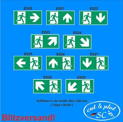Fluchtwegaufkleber selbstklebend Fluchtweg Notausgang 20 x 10 cm ASR A1.3 SC171 - Bild 1 von 4