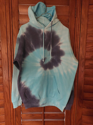 New Tye dye hoodie Size Large - L,  Blue Wave Spiral     $20.00