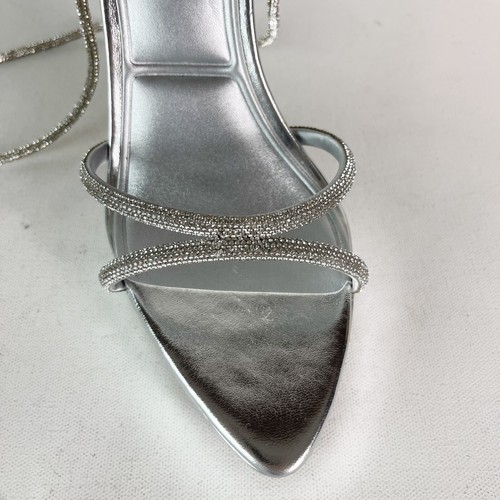 Aldo NWOB Women Izabella Rhinestone Embellished Strappy Heeled Sandal Silver 10 - Picture 12 of 13