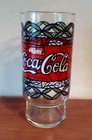 Vintage Classic Enjoy Coca-Cola 6” Glass Restaurant Style Red Stain Glass