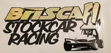 BRISCA F1 stock car racing large A4 vinyl sticker GLITTER GOLD & BLACK logo