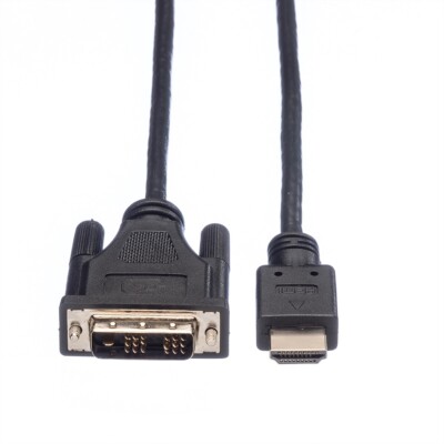 HDMI-DVI-Kabel - DVI (18+1) Stecker - HDMI Stecker, schwarz, 3 m