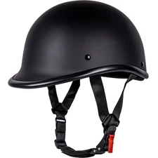 Hawk Half Shell Motorcycle Helmet - DOT Approved Lightweight Matte Black L