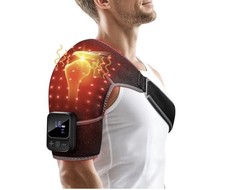Red Light Therapy for Shoulder with Heat  Massage, 6 Modes Cord-Free Controller