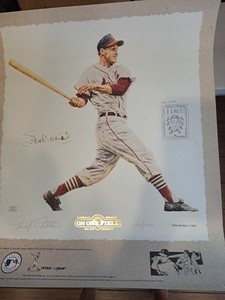 STAN MUSIAL LITHOGRAPH  20x24” ON ONE FIELD BULLION LITHO