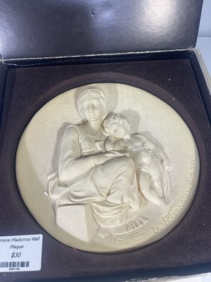 ''Pensive Madonna'' by Master Ado Santini, Alabaster Plate from Living Madonnas 