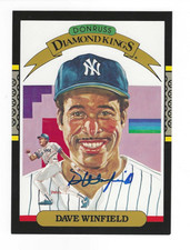 DAVE WINFIELD NY Yankees Signed 1987 5x7 Donruss Diamond Kings card DK #20 w/COA