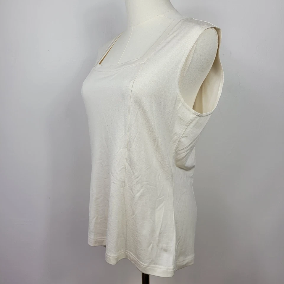 Top Doncaster Sin Mangas Mujer M Mezcla Seda Crema Cuello Cuadrado Elegante Femenino Foto 4 de 4