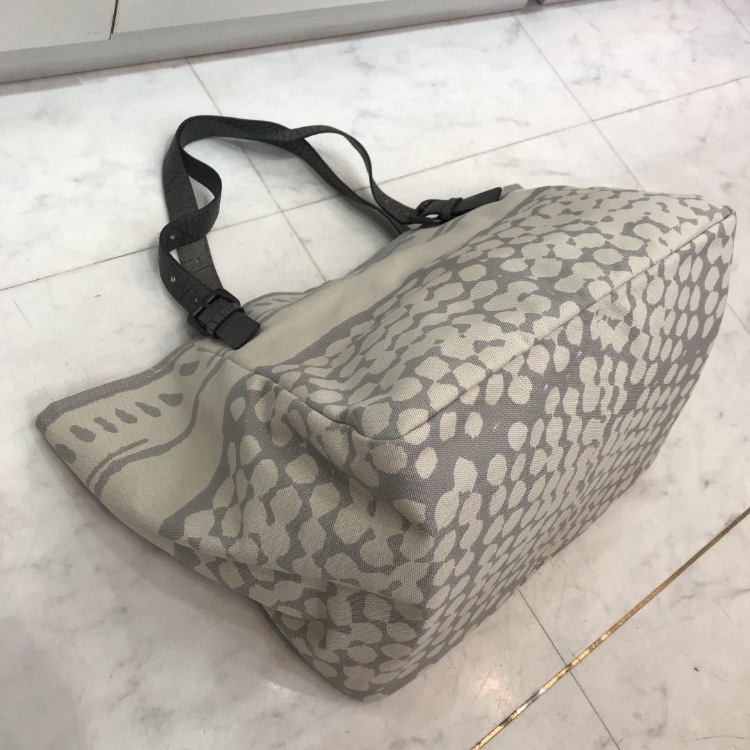 Bottega Veneta Tote Bag Canvas Bubble Pattern Used Excellent Condition thumbnail 2