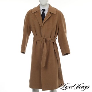 #1 ABBIGLIAMENTO UOMO Cappotto cammello balmacaan misto lama bambino vintage Lanvin Made Italy 52