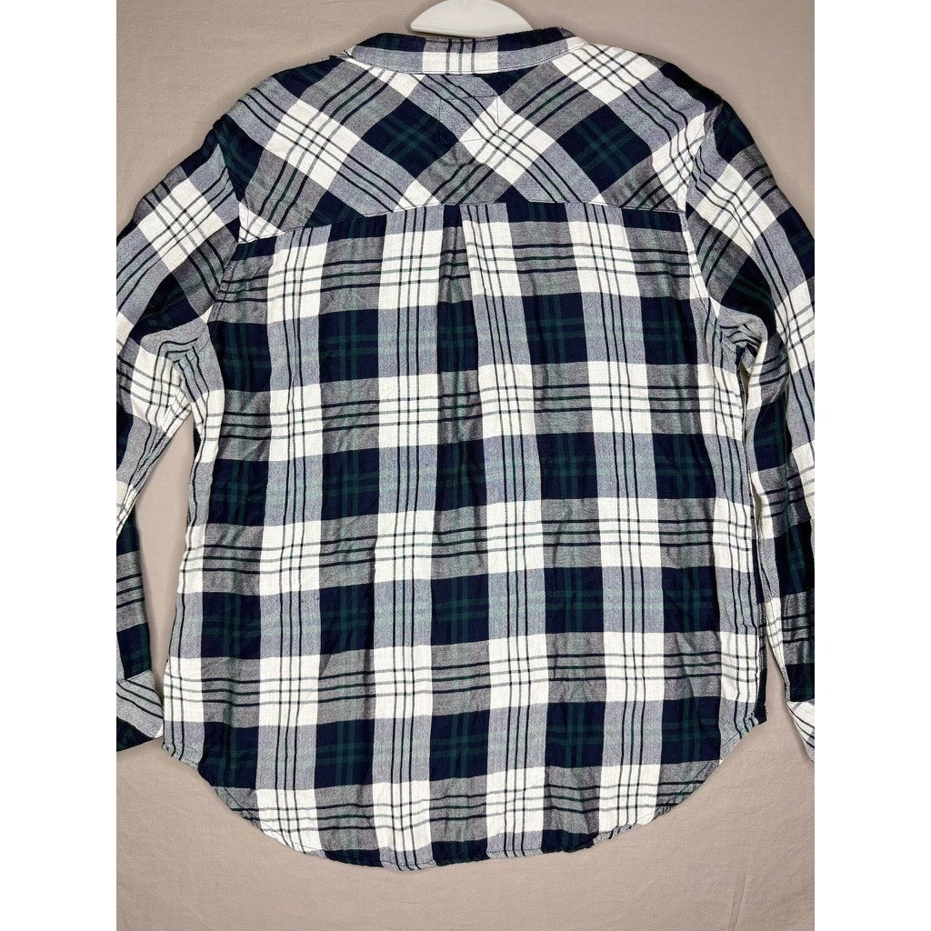Rails Kendra Plaid Button Down Shirt White Navy Forest Green Large (Read Flaw) View 2