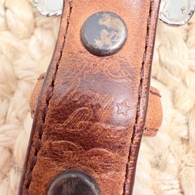 Tony Lama Womens Brown Leather Western Belt Gold Heart  display picture 2