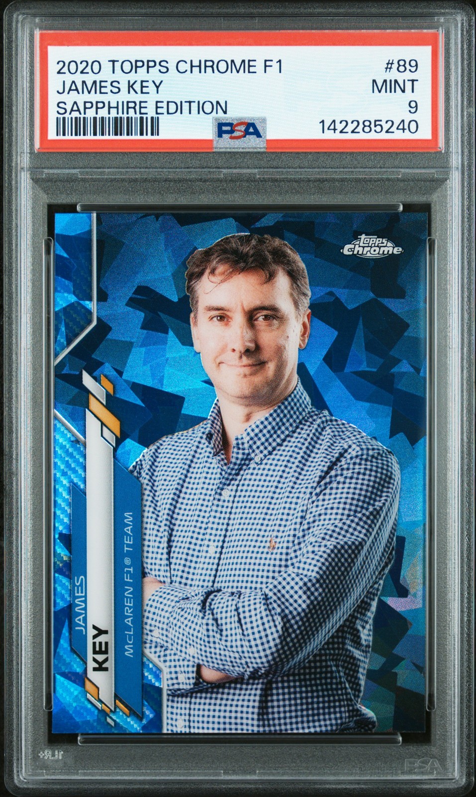 2020 TOPPS CHROME FORMULA 1 SAPPHIRE ED #89 JAMES KEY PSA 9