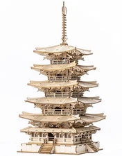 Rolife Wood Model Kits for Adults to Build 3D Puzzles DIY Five-storied Pagoda...