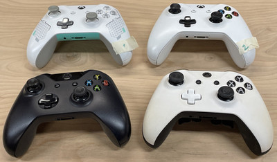 Lot of 4 Broken Microsoft Xbox One Wireless Controllers For Repair