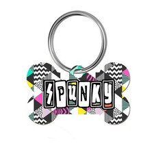 Funky Cool Personalized Pet ID Dog Tag Name Plate Unique Design Bone Boy Girl