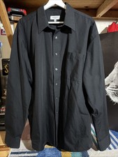 Yves Saint Laurent Pour Homme Black Button Down Shirt 17 36-37 Chest Pocket