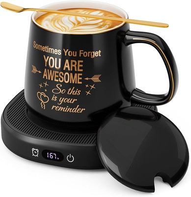 Coffee Mug Warmer & You Are Awesome Mug Set, Electric Cup Warmer for Desk, Bever