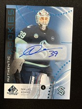 25-26 UD SP Game Used Hockey Authentic Rookies Blue Auto AR-NK Niklas Kokko