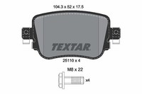 Textar Bremsbelagsatz, Scheibenbremse Hinterachse U.A. FüR Audi, Seat, Skoda, VW