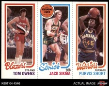 1980 Topps Tom Owens / Jack Sikma / Purvis Short 201 / 225 / 100 HOF 7 - NM