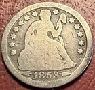 1853 Seated Liberty Dime. Free Shipping