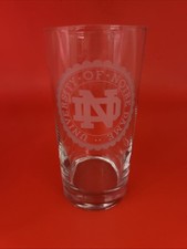 UNIVERSITY OF NOTRE DAME FIGHTING IRISH Beer Bar Cocktail Etched Glass Mancave