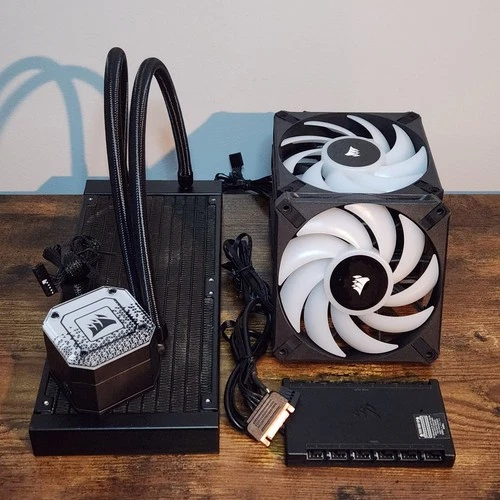 iCUE H100i ELITE CAPELLIX XT 240m Liquid CPU Cooler + Controller & 5x AF120 Fans