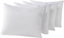 4 Pack Waterproof Down Feather Proof Pillow Protectors with Zipper Queen Size Se