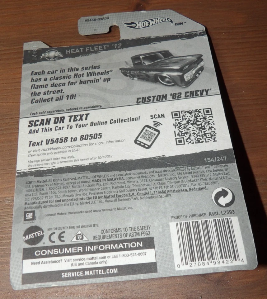 Frota térmica Hot Wheels 2012 - Chevy 62 personalizado - Azul - Protetor incluído - Imagem 3 de 3