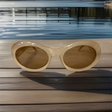 Gucci GG 2400/N/S RARE Oval Beige-Clear Frame Tinted Lens Women's Sunglasses GC