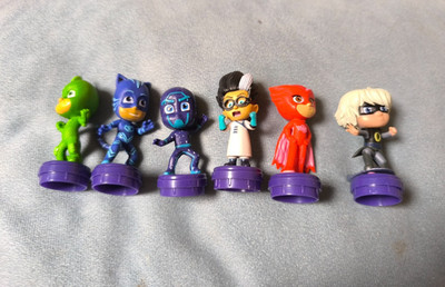 PJ Masks 6 Figuren Set Connir, Gekko, Amaya, Luna Girl, Night Ninja, Romeo