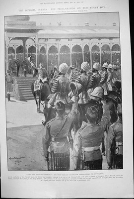 Alte 1903 Kaiserliche Durbar Proklamation Neujahr Häuptling Herold Sol 20.