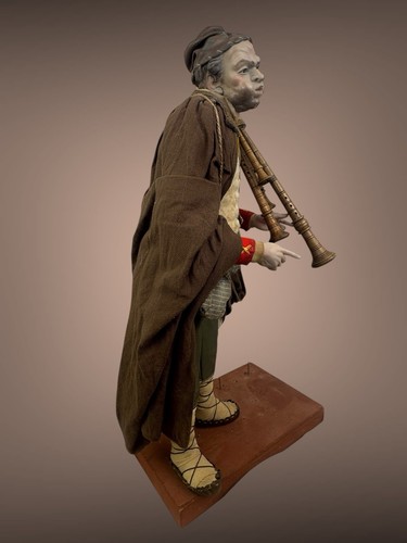 Coppia Zampognari 31/38 cm Presepe Arte Presepiale Pastore Meraviglia - Foto 14 di 22